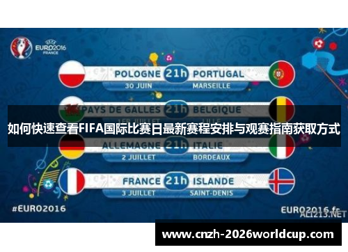如何快速查看FIFA国际比赛日最新赛程安排与观赛指南获取方式